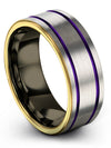 Weddings Ring Wife and Him Grey Guys Tungsten Wedding Ring Engraved Couples - Charming Jewelers