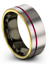 Promise Band Grey Ladies 8mm Grey Tungsten Guy Wedding Ring Ladies Ring Grey - Charming Jewelers