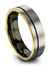 Personalized Wedding Bands Set Luxury Tungsten Ring Solid Grey Ring Guys - Charming Jewelers