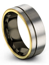Wedding Anniversary Ring Matching Tungsten Rings for Couples Grey Promise Rings - Charming Jewelers