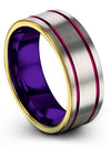 Wedding Bands Sets for Boyfriend Grey and Gunmetal Tungsten Ring Grey Rings - Charming Jewelers