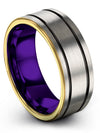 Wedding Bands Sets for Boyfriend Grey and Black Tungsten Ring Grey Rings - Charming Jewelers