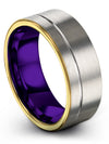 Male Grey Tungsten Carbide Anniversary Ring Tungsten Band Rings Grey Rings - Charming Jewelers