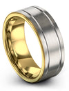 Wedding Rings Male Engraved Tungsten Band 8mm Cute Bands for Woman Gift for Him - Charming Jewelers