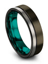 Gunmetal Wedding Rings Set Fiance and Girlfriend Wedding Rings Tungsten Men&#39;s - Charming Jewelers