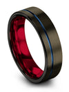 Wedding Bands Sets for Boyfriend Gunmetal and Blue Tungsten Ring Gunmetal Rings - Charming Jewelers