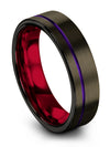Set of Anniversary Ring Gunmetal Plated Tungsten Ring
