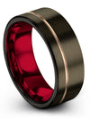Men&#39;s Gunmetal Wedding Rings 8mm Carbide Tungsten Wedding Ring for Male 8mm 15 - Charming Jewelers