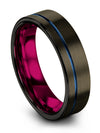 Matching Wedding Ring Sets Engraved Tungsten Carbide Bands Gunmetal Blue Men&#39;s - Charming Jewelers