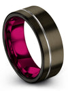 Lady Promise Rings Sets Tungsten Ring Boyfriend and Wife Personalized Gunmetal - Charming Jewelers