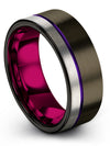 Wedding Bands Gunmetal Tungsten Ring for Fiance Engraved Bands for Couples - Charming Jewelers
