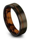 Couples Anniversary Ring Sets Gunmetal Tungsten Gunmetal and Copper Ring - Charming Jewelers