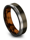 Wedding Bands Sets for Men Tungsten Carbide Rings Her and Husband Gunmetal - Charming Jewelers
