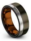 Wedding Sets Gunmetal 8mm Tungsten Wedding Rings Lady Gunmetal Tungsten Ring - Charming Jewelers