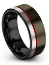 Gunmetal Band Promise Ring Tungsten Wedding Bands Sets Couples Marriage Ring - Charming Jewelers