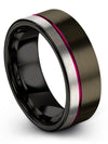 Wedding Rings Sets for Both Gunmetal Tungsten Carbide Ring for Guys 8mm Groove - Charming Jewelers