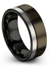 Guys Ideas Tungsten Gunmetal and Black Ring Modernist Gunmetal Bands Matching - Charming Jewelers
