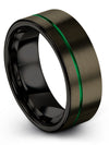 Guy Wedding Ring Gunmetal Tungsten Carbide Gunmetal Memory Rings Simple Promise - Charming Jewelers