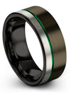 Gunmetal Anniversary Band for Couples Sets 8mm Mens Wedding Rings Tungsten - Charming Jewelers