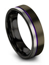 Gunmetal Purple His and Her Promise Band Sets Tungsten Rings for Mens Grooved - Charming Jewelers
