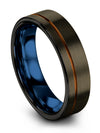 6mm Gunmetal Line Rings Tungsten Rings Male 6mm Him and Husband Engagement - Charming Jewelers