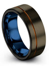Wedding Band Sets for Men Promise Ring Tungsten 8mm 40 Year Line Bands Awesome - Charming Jewelers