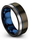 Gunmetal Blue Wedding Rings for Guys Perfect Rings Simple Lady Best Fathers Day - Charming Jewelers