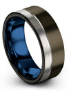 Brushed Anniversary Ring Lady Tungsten Wedding Bands Big Gunmetal Ring Couple - Charming Jewelers