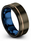 Awesome Wedding Bands Wedding Bands Tungsten Mens 8mm Gunmetal Ring Mens - Charming Jewelers