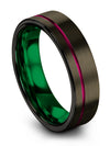 Matte Gunmetal Male Promise Band 6mm Tungsten Carbide Bands for Mens Gunmetal - Charming Jewelers