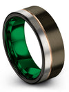Man Gunmetal Wedding Band One of a Kind Tungsten Ring Simple Bands Wedding - Charming Jewelers