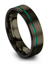 Gunmetal Wedding Rings 6mm Tungsten Guys Bands Gunmetal and Teal Promise Ring - Charming Jewelers