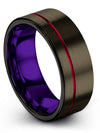 Brushed Metal Men&#39;s Wedding Ring in Gunmetal Tungsten Rings for Male Promise - Charming Jewelers