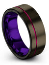 Wedding Bands Sets for Husband and Fiance Gunmetal Tungsten Engraved Rings - Charming Jewelers