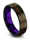 6mm Gunmetal Line Rings Tungsten Carbide Ring for Mens Engraved Promise Ring - Charming Jewelers