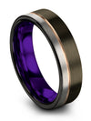 Men&#39;s Striped Wedding Bands Gunmetal Tungsten Ring Sets for Couples Male - Charming Jewelers