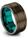 Men Anniversary Ring Sets Gunmetal Tungsten Carbide Rings Male Groove Band Men - Charming Jewelers