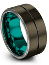 Brushed Anniversary Band Female Wedding Ring Tungsten Gunmetal Black Custom - Charming Jewelers