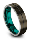 Female 6mm Bands Band Tungsten Wedding Rings Gunmetal and Black 6mm 35th - - Charming Jewelers
