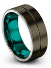 Boyfriend and Husband Ring Wedding Band Brushed Tungsten Gunmetal Ring for Guy - Charming Jewelers