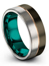 Wedding Rings Gunmetal for Men&#39;s Tungsten Bands His and Fiance Brushed Birthday - Charming Jewelers
