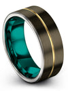 Wedding Ring for Male Minimalist Gunmetal Tungsten Carbide 8mm Gunmetal Bands - Charming Jewelers