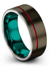 Gunmetal Wedding Couple Rings Male Engravable Tungsten Bands Minimalistic - Charming Jewelers