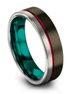 Woman 6mm Wedding Rings Gunmetal Red Tungsten Rings