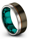Weddings Ring Him and Wife Tungsten Men Ring Gunmetal Female Present 8mm - Charming Jewelers