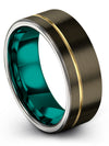 Simple Gunmetal Wedding Rings for Male Tungsten Carbide Wedding Band Set Male - Charming Jewelers
