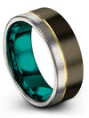 Ladies Metal Promise Ring Guys Gunmetal Tungsten Guy Solid Gunmetal Jewelry - Charming Jewelers