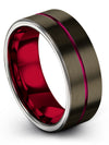 Boyfriend and Wife Matching Promise Band Tungsten Bands Woman Gunmetal Couples - Charming Jewelers