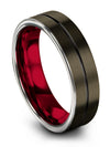 Men Jewelry for Professor Tungsten Black Line Band His and His Band Engagement - Charming Jewelers