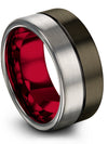 Wedding Bands Set for Her and Wife Gunmetal Tungsten Carbide for Men&#39;s - Charming Jewelers